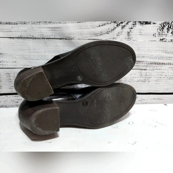 Lucky Barino Bootie Black size 8 Dressy Neutral Heel‎ Open Toe Office Leather - Picture 5 of 6